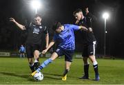 15 March 2019; Kevin Coffey of UCD in action against Daniel O'Reilly, right, and Mark Coyle of Finn Harps during the SSE Airtricity League Premier Division match between UCD and Finn Harps at the Belfield Bowl in Dublin. Photo by Ben McShane/Sportsfile