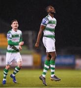 15 March 2019; Daniel Carr of Shamrock Rovers celebrates after scoring his side's first goal during the SSE Airtricity League Premier Division match between Shamrock Rovers and Sligo Rovers at Tallaght Stadium in Dublin. Photo by Harry Murphy/Sportsfile