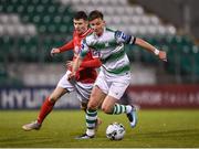 15 March 2019; Ronan Finn of Shamrock Rovers in action against Johnny Dunleavy of Sligo Rovers during the SSE Airtricity League Premier Division match between Shamrock Rovers and Sligo Rovers at Tallaght Stadium in Dublin. Photo by Harry Murphy/Sportsfile