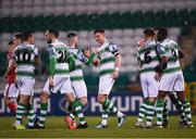 15 March 2019; Ronan Finn of Shamrock Rovers, centre, celebrates after scoring his side's second goal with team-mates during the SSE Airtricity League Premier Division match between Shamrock Rovers and Sligo Rovers at Tallaght Stadium in Dublin. Photo by Harry Murphy/Sportsfile