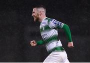 15 March 2019; Jack Byrne of Shamrock Rovers celebrates after scoring his side's third goal during the SSE Airtricity League Premier Division match between Shamrock Rovers and Sligo Rovers at Tallaght Stadium in Dublin. Photo by Harry Murphy/Sportsfile