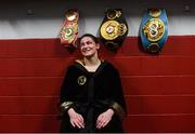 15 March 2019; Katie Taylor relaxes in her dressing room after defeating Rose Volante in their WBA, IBF & WBO Female Lightweight World Championships unification bout at the Liacouras Center in Philadelphia, USA. Photo by Stephen McCarthy / Sportsfile