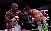 15 March 2019; Tevin Farmer, left, and Jono Carroll during their International Boxing Federation World Super Featherweight title bout at the Liacouras Center in Philadelphia, USA. Photo by Stephen McCarthy / Sportsfile