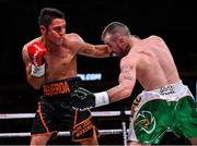 15 March 2019; Andres Figueroa, left, and John Joe Nevin during their lightweight contest at the Liacouras Center in Philadelphia, USA. Photo by Stephen McCarthy / Sportsfile