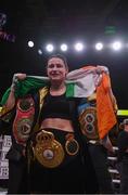 15 March 2019; Katie Taylor celebrates after defeating Rose Volante in their WBA, IBF & WBO Female Lightweight World Championships unification bout at the Liacouras Center in Philadelphia, USA. Photo by Stephen McCarthy / Sportsfile