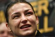 15 March 2019; Katie Taylor during a press conference following her WBA, IBF & WBO Female Lightweight World Championships unification bout with Rose Volante at the Liacouras Center in Philadelphia, USA. Photo by Stephen McCarthy / Sportsfile