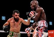 15 March 2019; Jono Carroll, left, and Tevin Farmer during their International Boxing Federation World Super Featherweight title bout at the Liacouras Center in Philadelphia, USA. Photo by Stephen McCarthy / Sportsfile
