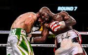 15 March 2019; Jono Carroll, left, and Tevin Farmer during their International Boxing Federation World Super Featherweight title bout at the Liacouras Center in Philadelphia, USA. Photo by Stephen McCarthy / Sportsfile