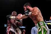 15 March 2019; Jono Carroll, right, and Tevin Farmer during their International Boxing Federation World Super Featherweight title bout at the Liacouras Center in Philadelphia, USA. Photo by Stephen McCarthy / Sportsfile