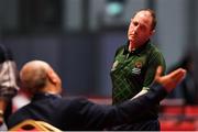 16 March 2019; Team Ireland's Francis Power, a member of Navan Arch Club, from Navan, Co. Meath, during his final set against Boudewijn Vanderydt of Belgium which he won 11-1 to win his match 3-2 during the Finals 29+ Division 4 at the Table Tennis matches on Day Two of the 2019 Special Olympics World Games in the Abu Dhabi National Exhibition Centre, Abu Dhabi, United Arab Emirates. Photo by Ray McManus/Sportsfile