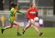 16 March 2019; Ashling Hutchings of Cork in action against Amy Boyle Carr of Donegal during the Lidl Ladies NFL Division 1 Round 5 match between Cork and Donegal at Páirc Uí Rinn in Cork. Photo by Eóin Noonan/Sportsfile