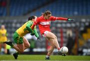 16 March 2019; Melissa Duggan of Cork is tackled by Treasa Doherty of Donegal during the Lidl Ladies NFL Division 1 Round 5 match between Cork and Donegal at Páirc Uí Rinn in Cork. Photo by Eóin Noonan/Sportsfile
