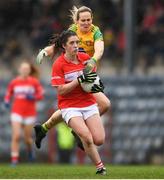 16 March 2019; Ciara O'Sullivan of Cork in action against Karen Guthrie of Donegal during the Lidl Ladies NFL Division 1 Round 5 match between Cork and Donegal at Páirc Uí Rinn in Cork. Photo by Eóin Noonan/Sportsfile