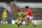 16 March 2019; Nicole McLaughlin of Donegal in action against Ciara O'Sullivan of Cork during the Lidl Ladies NFL Division 1 Round 5 match between Cork and Donegal at Páirc Uí Rinn in Cork. Photo by Eóin Noonan/Sportsfile