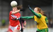 16 March 2019; Rhona Ní Bhuachalla of Cork in action against Evelyn McGinley of Donegal during the Lidl Ladies NFL Division 1 Round 5 match between Cork and Donegal at Páirc Uí Rinn in Cork. Photo by Eóin Noonan/Sportsfile