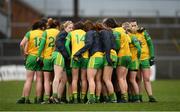 16 March 2019; Donegal players huddle following the Lidl Ladies NFL Division 1 Round 5 match between Cork and Donegal at Páirc Uí Rinn in Cork. Photo by Eóin Noonan/Sportsfile