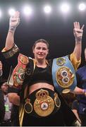 15 March 2019; Katie Taylor following her WBA, IBF & WBO Female Lightweight World Championships unification bout with Rose Volante at the Liacouras Center in Philadelphia, USA. Photo by Stephen McCarthy/Sportsfile