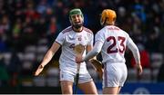 16 March 2019; Niall Burke of Galway, left, celebrates after scoring their side’s second goal with team-mate Davy Glennon during the Allianz Hurling League Division 1 Quarter-Final match between Galway and Wexford at Pearse Stadium in Salthill, Galway. Photo by Sam Barnes/Sportsfile