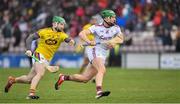 16 March 2019; Niall Burke of Galway in action against Darren Byrne of Wexford during the Allianz Hurling League Division 1 Quarter-Final match between Galway and Wexford at Pearse Stadium in Salthill, Galway. Photo by Sam Barnes/Sportsfile