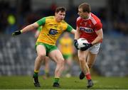 16 March 2019; Mattie Taylor of Cork in action against Jamie Brennan of Donegal during the Allianz Football League Division 2 Round 6 match between Cork and Donegal at Páirc Uí Rinn in Cork. Photo by Eóin Noonan/Sportsfile