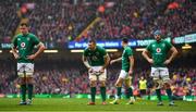 16 March 2019; Ireland players, from left, James Ryan, Peter O’Mahony and Tadhg Beirne during the Guinness Six Nations Rugby Championship match between Wales and Ireland at the Principality Stadium in Cardiff, Wales. Photo by Brendan Moran/Sportsfile