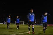 15 March 2019; Finn Harps players, including Niall Logue, second from right, and Jacob Borg, right, prior to the SSE Airtricity League Premier Division match between UCD and Finn Harps at the Belfield Bowl in Dublin. Photo by Ben McShane/Sportsfile