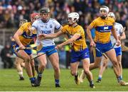 16 March 2019; Kevin Moran of Waterford in action against Aidan McCarthy and Peter Duggan of Clare during the Allianz Hurling League Division 1 Quarter-Final match between Waterford and Clare at Walsh Park in Waterford. Photo by Matt Browne/Sportsfile