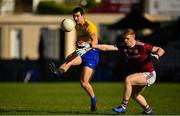 16 March 2019; Ciaran Lennon of Roscommon in action against Seán Andy Ó Ceallaigh of Galway during the Allianz Football League Division 1 Round 6 match between Galway and Roscommon at Pearse Stadium in Salthill, Galway. Photo by Sam Barnes/Sportsfile
