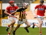 16 March 2019; Aidan Nolan of Kilkenny in action against Bill Cooper and Robert Downey of Cork during the Allianz Hurling League Division 1 Relegation Play-Off match between Kilkenny and Cork at Nowlan Park in Kilkenny. Photo by Harry Murphy/Sportsfile