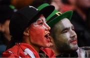 16 March 2019; A Wales supporter celebrates during the Guinness Six Nations Rugby Championship match between Wales and Ireland at the Principality Stadium in Cardiff, Wales. Photo by Ramsey Cardy/Sportsfile