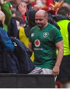 16 March 2019; Ireland captain Rory Best leaves the pitch after his final game during the Guinness Six Nations Rugby Championship match between Wales and Ireland at the Principality Stadium in Cardiff, Wales. Photo by Brendan Moran/Sportsfile