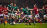 16 March 2019; Jonathan Sexton of Ireland attempts to gain possession during the Guinness Six Nations Rugby Championship match between Wales and Ireland at the Principality Stadium in Cardiff, Wales. Photo by Brendan Moran/Sportsfile