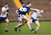 16 March 2019; Gearoid McKiernan of Cavan in action against Colin Walshe of Monaghan during the Allianz Football League Division 1 Round 6 match between Monaghan and Cavan at St Tiernach's Park in Clones, Monaghan. Photo by Oliver McVeigh/Sportsfile