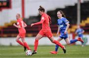 16 March 2019; Jamie Finn of Shelbourne in action against Lauren Keane of Limerick during the Só Hotels Women's National League match between Shelbourne and Limerick at Tolka Park in Dublin.  Photo by Piaras Ó Mídheach/Sportsfile
