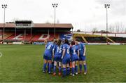 16 March 2019; Limerick players in a huddle before the Só Hotels Women's National League match between Shelbourne and Limerick at Tolka Park in Dublin.  Photo by Piaras Ó Mídheach/Sportsfile