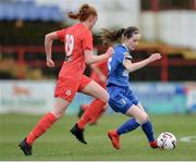 16 March 2019; Lauren Keane of Limerick in action against Niamh Prior of Shelbourne during the Só Hotels Women's National League match between Shelbourne and Limerick at Tolka Park in Dublin.  Photo by Piaras Ó Mídheach/Sportsfile