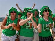 16 March 2019; Team Ireland family supporters, from left, Jennifer McCarthy, from Baldoyle, Dublin, Michelle O'Callaghan, Swords, Dublin, and Kelly Atkinson, from Cumbria, cheer on the compiditors during the Kayaking events on Day Two of the 2019 Special Olympics World Games in the Abu Dhabi Yacht and Sailing Club in Abu Dhabi, United Arab Emirates. Photo by Ray McManus/Sportsfile