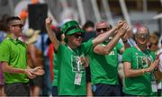 16 March 2019; Ian O'Callaghan, second from left, and family supporters cheer on the competitors during the Kayaking events on Day Two of the 2019 Special Olympics World Games in the Abu Dhabi Yacht and Sailing Club in Abu Dhabi, United Arab Emirates. Photo by Ray McManus/Sportsfile