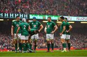 16 March 2019; Members of the Ireland team during the Guinness Six Nations Rugby Championship match between Wales and Ireland at the Principality Stadium in Cardiff, Wales. Photo by Brendan Moran/Sportsfile