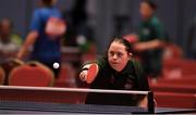 16 March 2019; Team Ireland's Fiodhna O'Leary, a member of the Blackrock Flyers Special Olympics Club, from Dublin 18, Co. Dublin, during the Table Tennis matches on Day Two of the 2019 Special Olympics World Games in the Abu Dhabi National Exhibition Centre, Abu Dhabi, United Arab Emirates. Photo by Ray McManus/Sportsfile