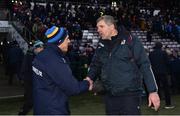 16 March 2019; Galway manager Kevin Walsh, right, and Roscommon manager Anthony Cunningham  shake hands following the Allianz Football League Division 1 Round 6 match between Galway and Roscommon at Pearse Stadium in Salthill, Galway. Photo by Sam Barnes/Sportsfile