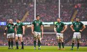 16 March 2019; Ireland players dejected during the Guinness Six Nations Rugby Championship match between Wales and Ireland at the Principality Stadium in Cardiff, Wales. Photo by Ramsey Cardy/Sportsfile