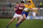 16 March 2019; Liam Boyle of Galway in action against Ciaran Lennon of Roscommon during the Allianz Football League Division 1 Round 6 match between Galway and Roscommon at Pearse Stadium in Salthill, Galway. Photo by Sam Barnes/Sportsfile