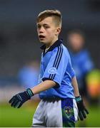16 March 2019; Jay Byrne, son of Westlife singer Nicky Byrne plays in the half time mini game during the Allianz Football League Division 1 Round 6 match between Dublin and Tyrone at Croke Park in Dublin. Photo by David Fitzgerald/Sportsfile