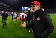 16 March 2019; Tyrone manager Mickey Harte celebrates following the Allianz Football League Division 1 Round 6 match between Dublin and Tyrone at Croke Park in Dublin. Photo by Piaras Ó Mídheach/Sportsfile