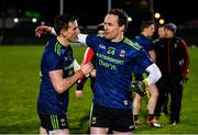 16 March 2019; Jason Doherty, left, and Andy Moran of Mayo celebrate after defeating Kerry in their Allianz Football League Division 1 Round 6 match between Kerry and Mayo at Austin Stack Park in Tralee, Co. Kerry. Photo by Diarmuid Greene/Sportsfile