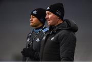 16 March 2019; Dublin manager Jim Gavin, right, and forwards coach Jason Sherlock during the Allianz Football League Division 1 Round 6 match between Dublin and Tyrone at Croke Park in Dublin. Photo by David Fitzgerald/Sportsfile