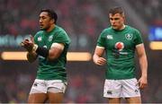 16 March 2019; Bundee Aki, left, and Garry Ringrose of Ireland during the Guinness Six Nations Rugby Championship match between Wales and Ireland at the Principality Stadium in Cardiff, Wales. Photo by Ramsey Cardy/Sportsfile