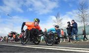 17 March 2019; Wheelchair racers start during the Kia Race Series 1 – Streets of Portlaoise 5k in Portlaoise, Co Laois. Photo by David Fitzgerald/Sportsfile
