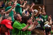 17 March 2019; Team Ireland supporters during the SO Ireland v SO France Basketball game on Day Three of the 2019 Special Olympics World Games in the Abu Dhabi National Exhibition Centre, Abu Dhabi, United Arab Emirates. Photo by Ray McManus/Sportsfile